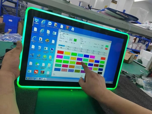 PCAP Touchscreen LCD-Monitor Größe von 10,1 Zoll bis 98 Zoll mit eingebauten bunten LED-Leuchten für Spielautomaten