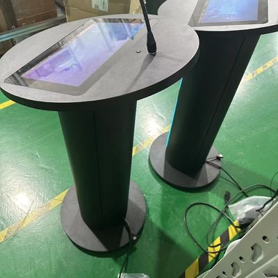 Multimedia-Digitalpodium 13,3 Zoll PCAP Touch-LCD-Platz Lautsprecherverstärker und drahtloses Mikrofon für Meetings