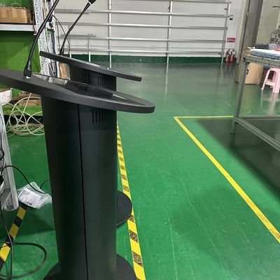 Multimedia-Digitalpodium 13,3 Zoll PCAP Touch-LCD-Platz Lautsprecherverstärker und drahtloses Mikrofon für Meetings