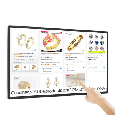 65 Zoll 4K Ultra HD Wandmontierte Digitale Beschilderung mit 4mm/10mm Spliced Kanten und Infrarot-Touch Panel