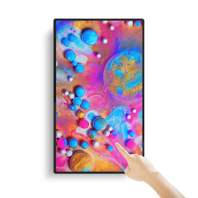 65 Zoll 4K Ultra HD Wandmontierte Digitale Beschilderung mit 4mm/10mm Spliced Kanten und Infrarot-Touch Panel