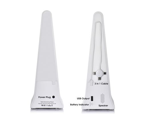 8 Zoll Tischplatte Digitale Bestellung Anruf Anzeige LCD-Bildschirm Werbe-Player mit Menü Power Bank