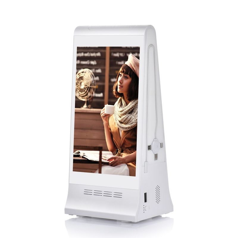 8 Zoll Tischplatte Digitale Bestellung Anruf Anzeige LCD-Bildschirm Werbe-Player mit Menü Power Bank