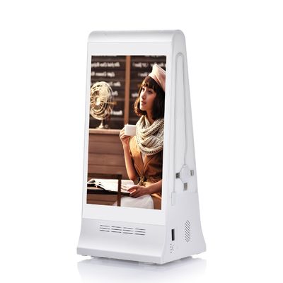 8 Zoll Tischplatte Digitale Bestellung Anruf Anzeige LCD-Bildschirm Werbe-Player mit Menü Power Bank